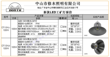 【工矿灯100w led工矿灯 高棚灯 厂房灯 led工厂车间照明灯】价格,厂家,图片,其他LED灯具,中山市修本照明-